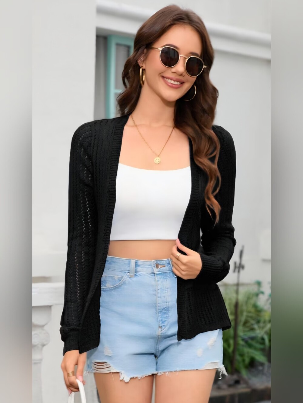 Summer Knit Open Front Cardigan